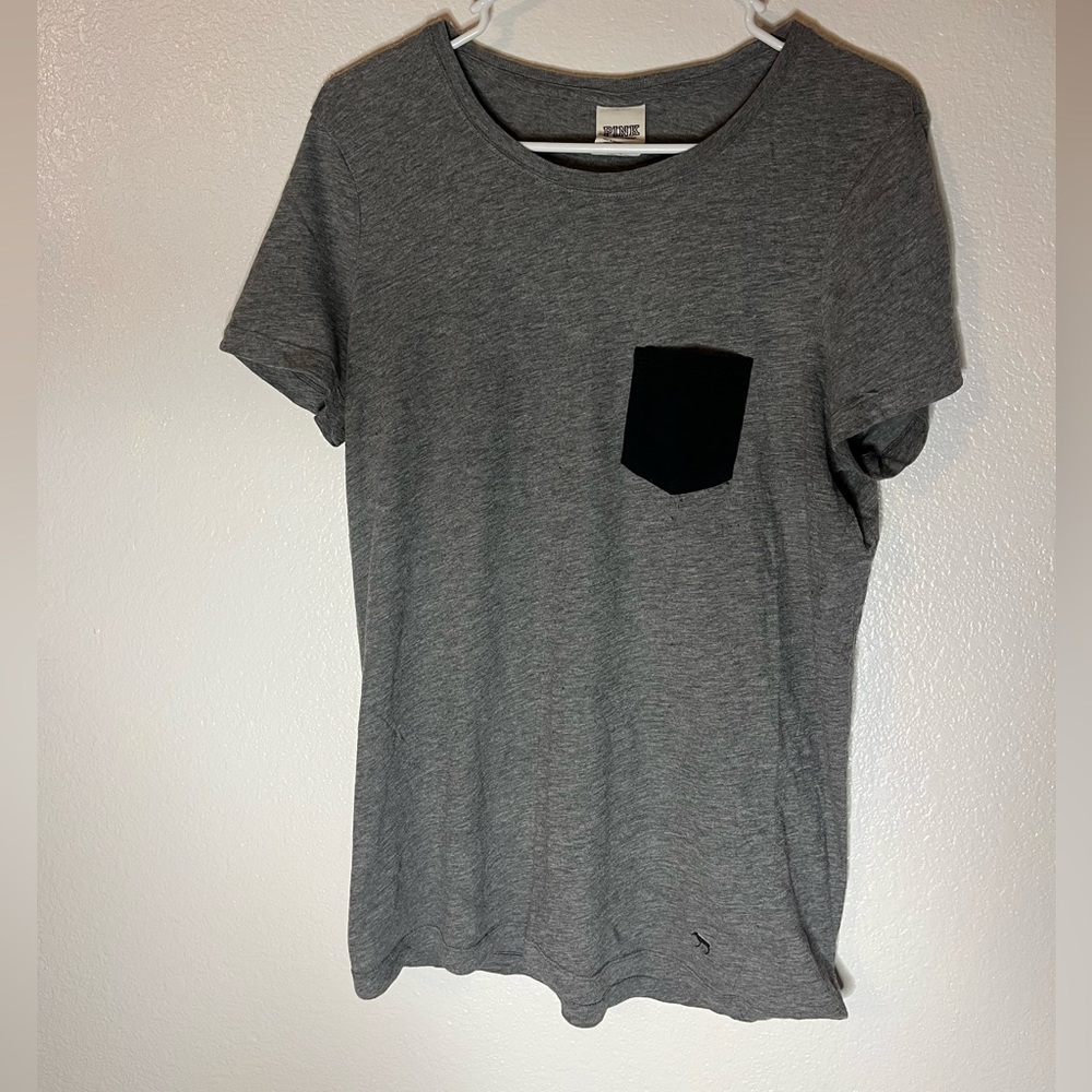 Victoria Secret Pink grey tee shirt size M